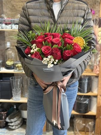 20 Adet İthal Kırmızı Gül Buket